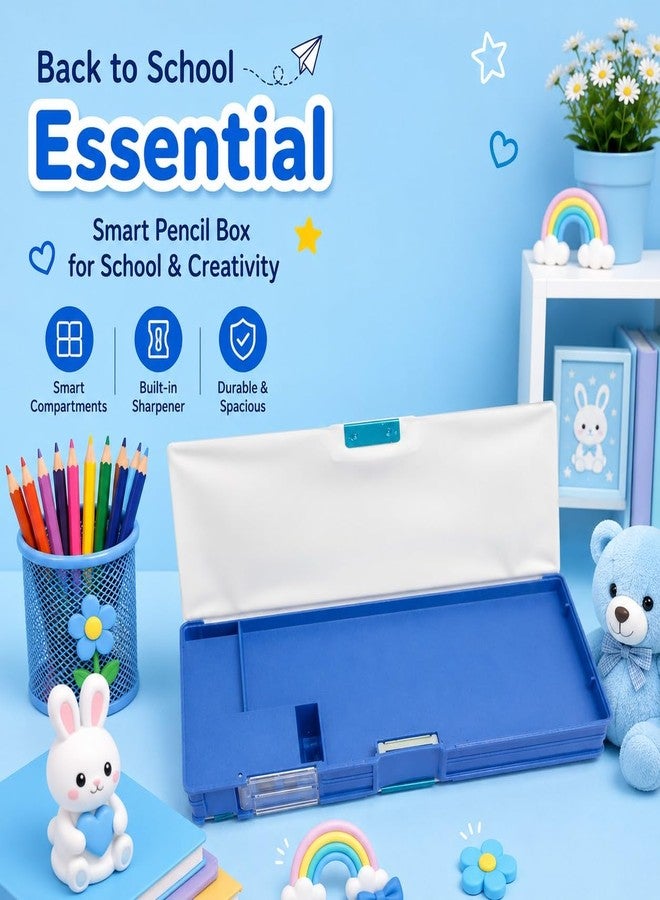 SMAX Plastic Pencil Box | Double Sided Multifunction Space Cartoon Theme Pencil Geometry Box for Kids Boys, Jumbo Push Button Pencil Organizer | Return Gifts for Kids (Design_6) - Image 4
