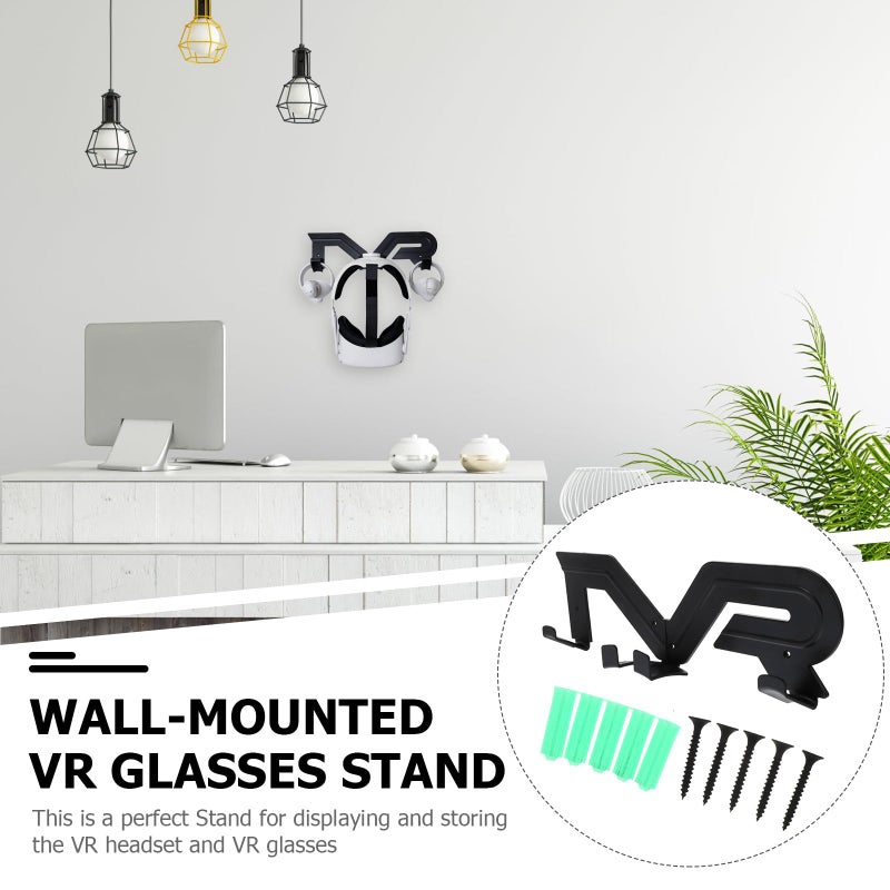 Universal Wall Mount Storage Rack Holder For VR Headsets Black - Image 3