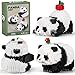 IBLOTIME Panda Building Blocks Set 3 in 1 Mini Animal Building Set Cute Panda Gifts Fun to Play Display Model for Teens Age 14 and Adults - Image 2
