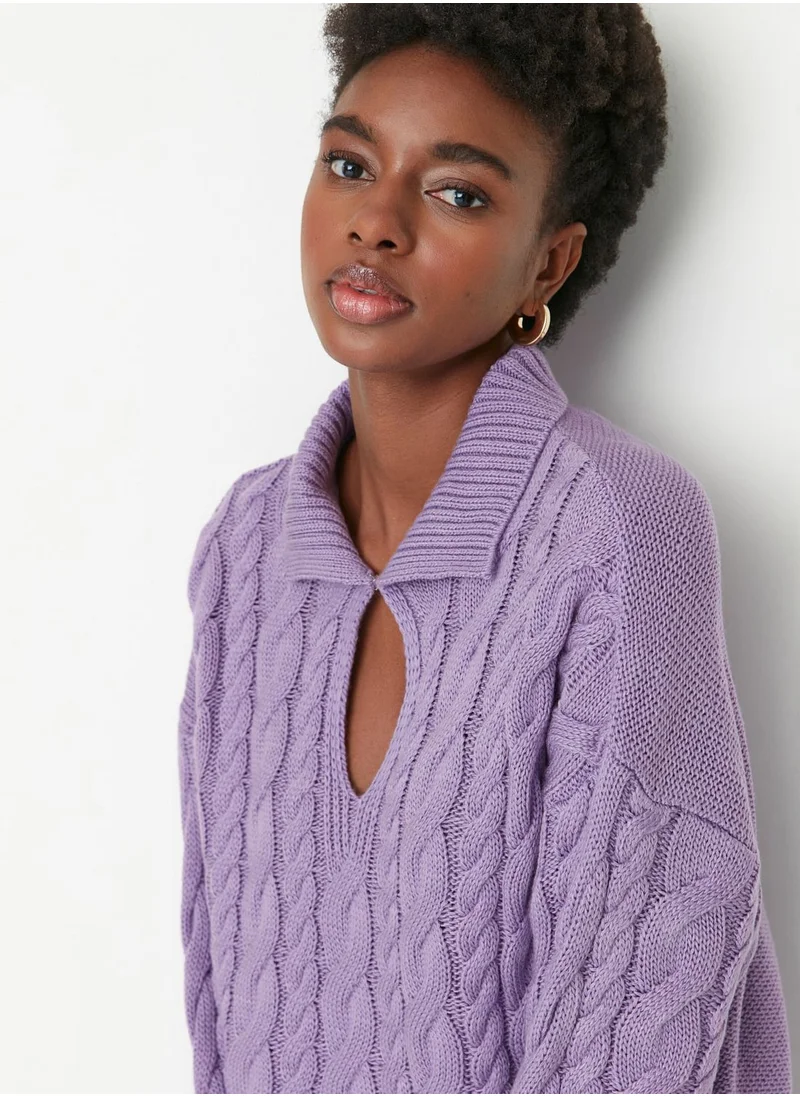 trendyol Polo Cut Out Detail Knitted Sweater