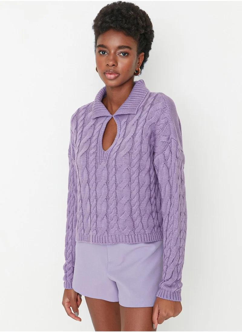 trendyol Polo Cut Out Detail Knitted Sweater