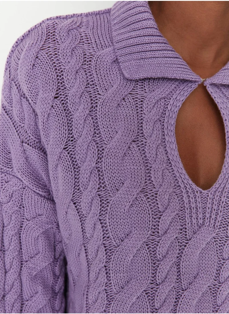trendyol Polo Cut Out Detail Knitted Sweater