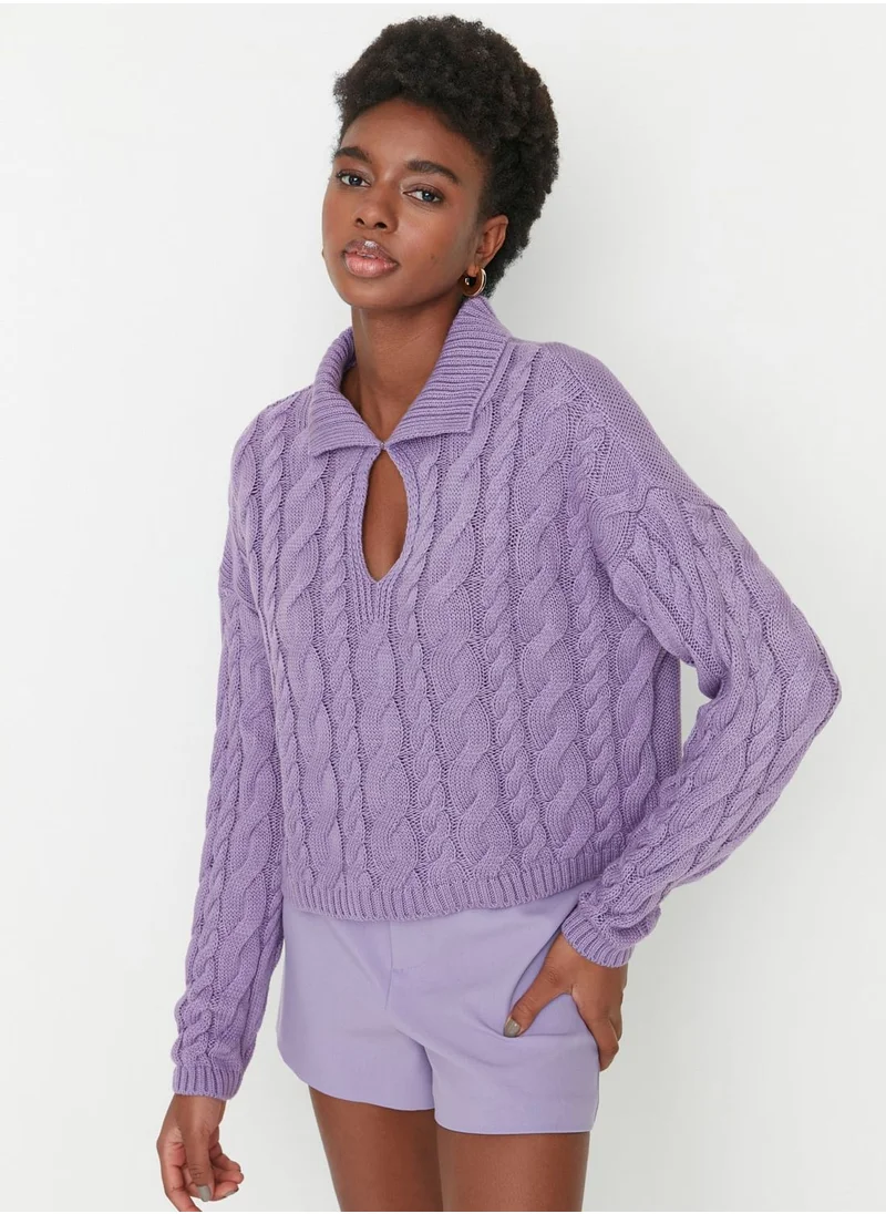 trendyol Polo Cut Out Detail Knitted Sweater