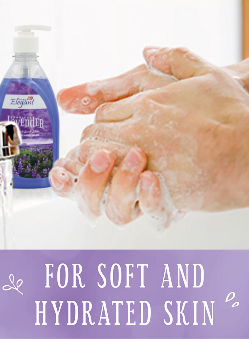 Elegant غسول اليدين السائل برائحة اللافندر 500 مل، مجموعة من قطعتين - Image 3