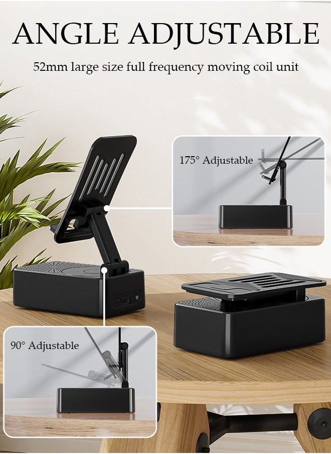 DUNISO - Cell Phone Stand Three-In-One Bluetooth Speaker & Phone Stand & Power Bank  Rotatable 5000mAh Portable Speakers Phone Charger Stand for Desk - Image 1