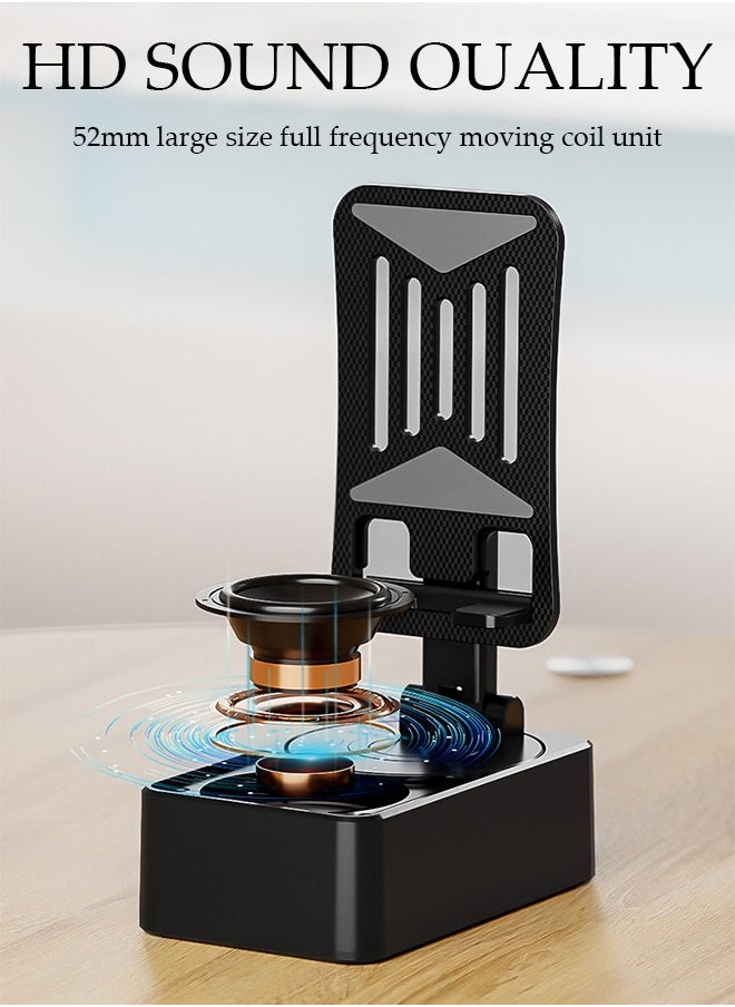 DUNISO - Cell Phone Stand Three-In-One Bluetooth Speaker & Phone Stand & Power Bank  Rotatable 5000mAh Portable Speakers Phone Charger Stand for Desk - Image 1