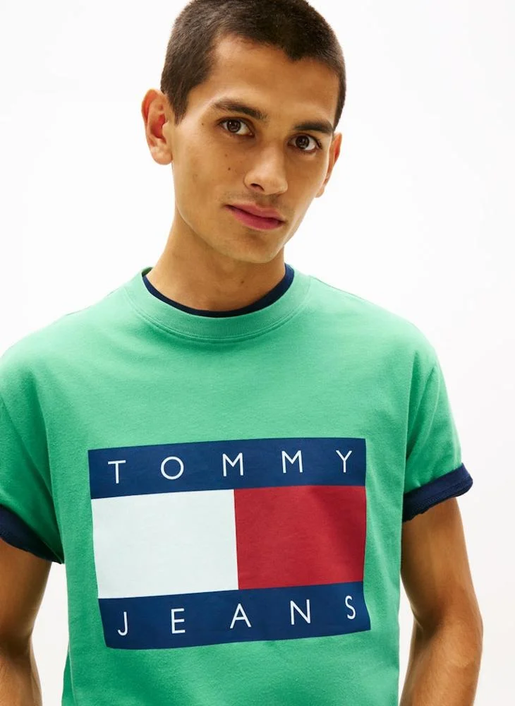 TOMMY JEANS  Flag Badge Jersey Crew Neck T-Shirt for Men | Best Price UAE