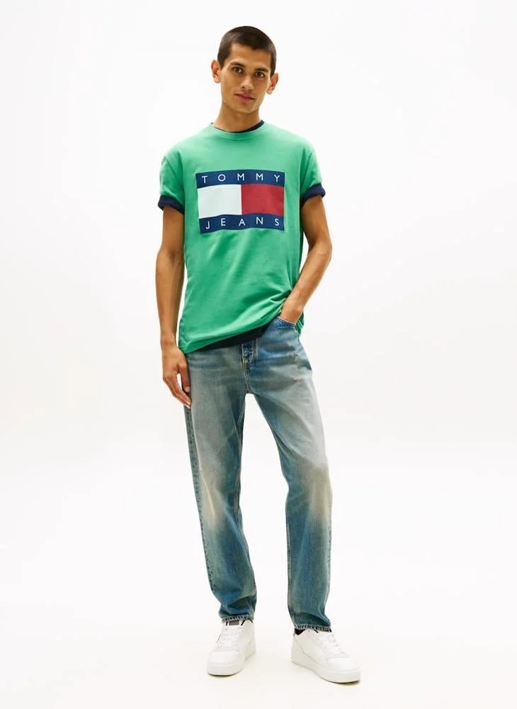 TOMMY JEANS  Flag Badge Jersey Crew Neck T-Shirt for Men | Best Price UAE
