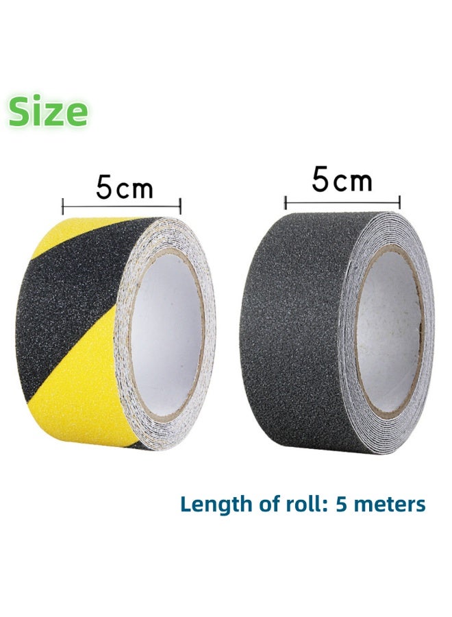 NOVOLAN Anti Slip Tape 2 Rolls Pack, 5cm x 5m Non-Slip Grit Tape, Heavy Duty Adhesive Grip Tape for Stairs, High Traction Safety Tape, Waterproof PVC Strips for Steps, Indoor & Outdoor (yellow black) - Image 2
