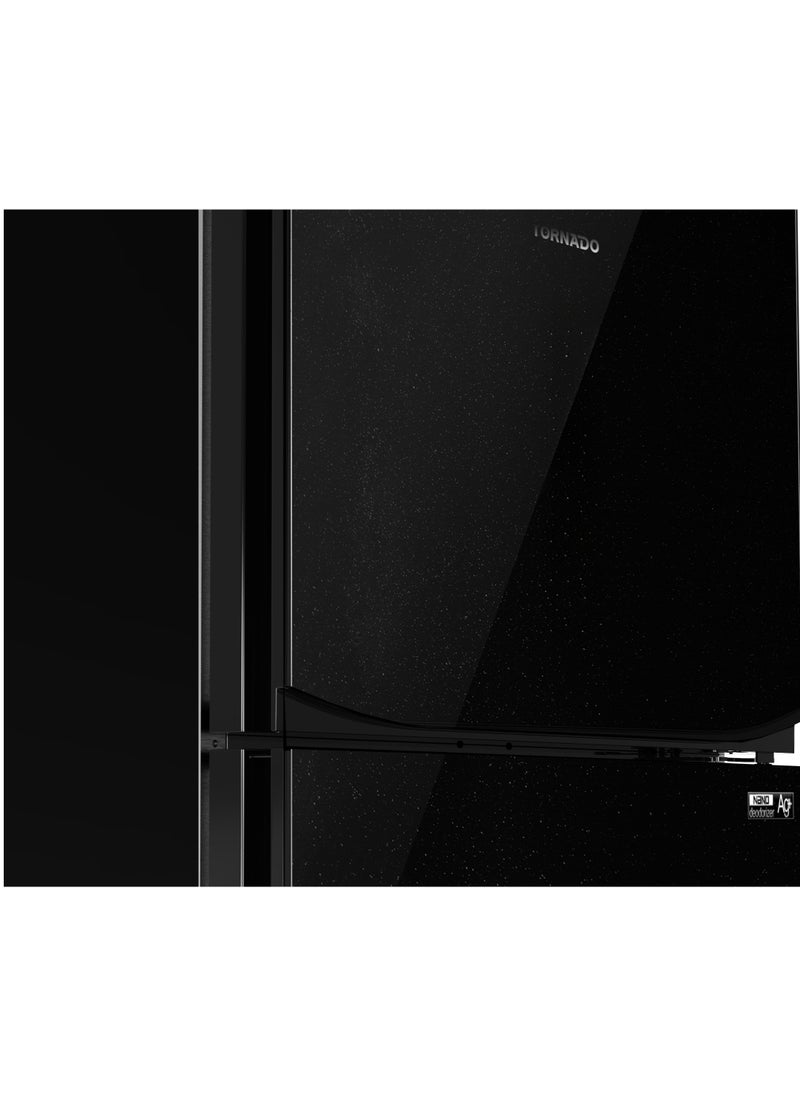 TORNADO - TORNADO Refrigerator Inverter No Frost 396 Liter Black, Nano deodorizer Filter, Hybrid cooling system RF-480TV-BK - Image 1
