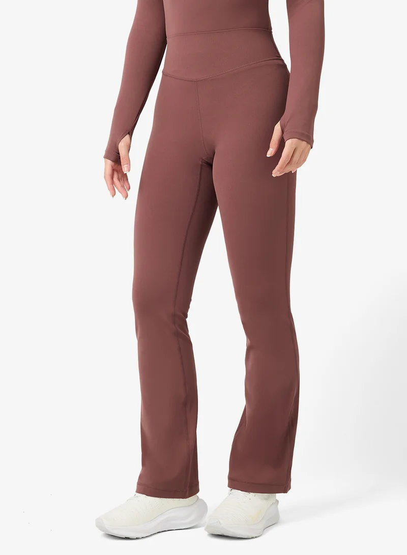 FRWD  Soft Touch Seamless Layered Top & Flared Pant Set for Women | Best Price UAE