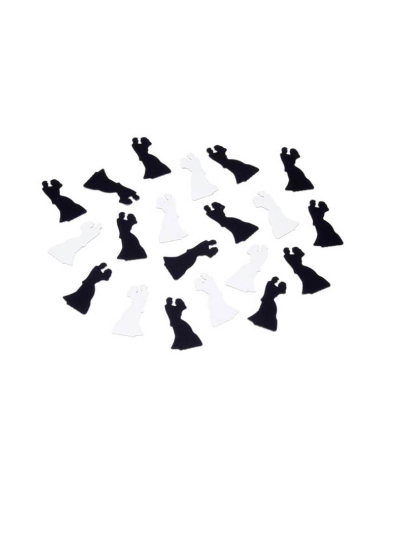 حلويات العروس والعريس أبيض وأسود 6 أونصة - Image 2