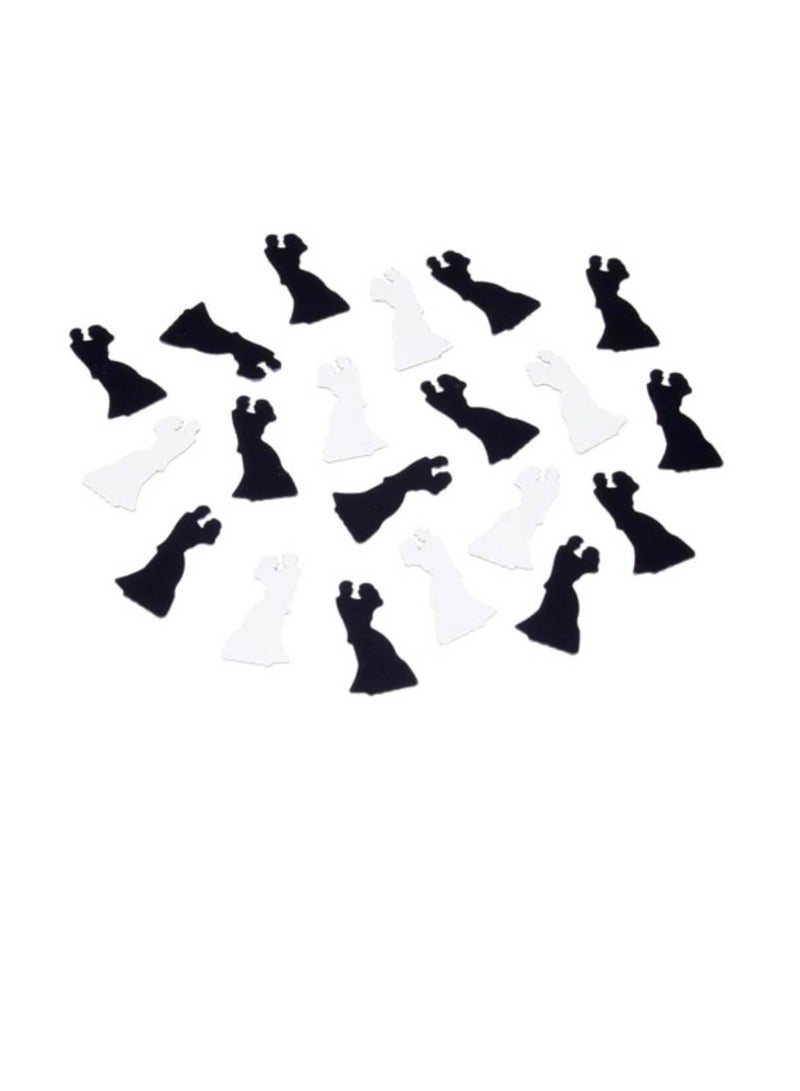 حلويات العروس والعريس أبيض وأسود 6 أونصة - Image 1