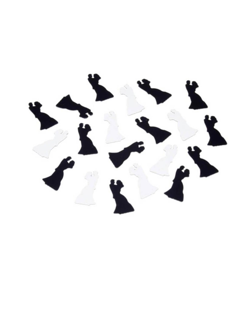 حلويات العروس والعريس أبيض وأسود 6 أونصة - Image 3