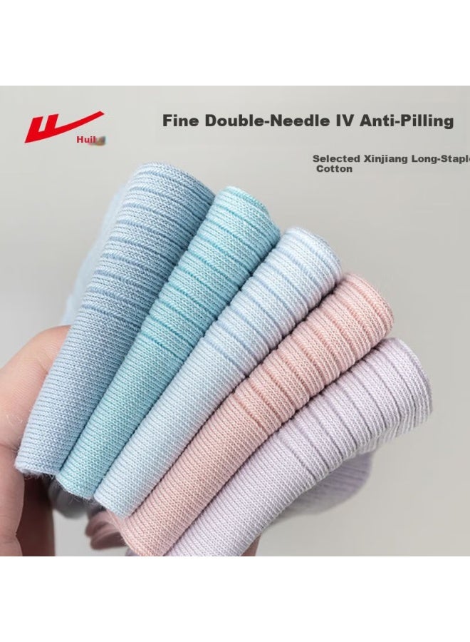 Pull Back Huanli Women's Short Socks Summer Thin Solid Color Cotton Socks Breathable Sweat-absorbent Anti-odor Ladies Boat Socks 6 Pairs - Image 4
