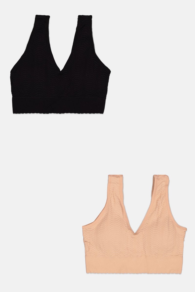 Capezio Women 2 Pcs Removable Lightly Padded Bralette, Peach  - Image 1