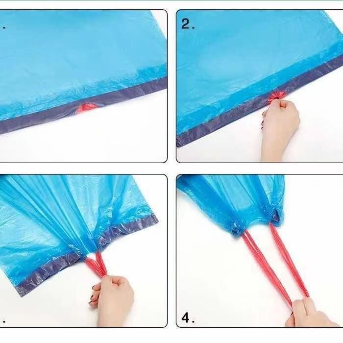 Factory Automatic Closing Portable Drawstring Garbage Bag Affordable Kitchen Bucket Black Student Pull Bag - Image 4