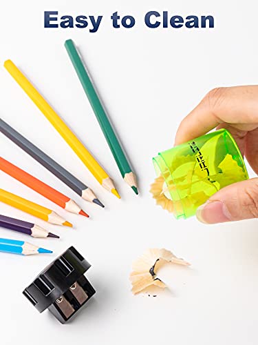 JARLINK 8 Pack Manual Pencil Sharpeners, Dual Holes Colorful Sharpener with lid for No.2/Colored/Art Pencils, Kids Adults Portable Sharpener for School Office Home and More - Image 4