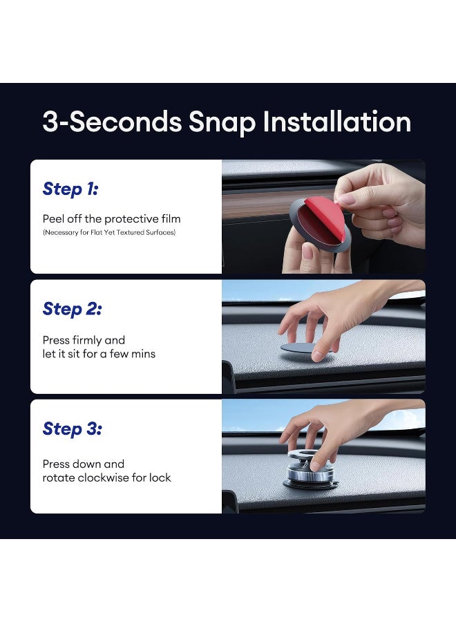 Magnetic Car Phone Holder, 360° Vacuum Magnetic Phone Holder for Car, MagSafe Car Mount with 80LBS Ultra Strong Suction& 2800gf Magnetic, Compatible with All Smartphones & All Car Models - Image 3