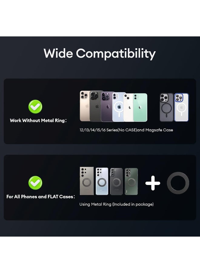 Magnetic Car Phone Holder, 360° Vacuum Magnetic Phone Holder for Car, MagSafe Car Mount with 80LBS Ultra Strong Suction& 2800gf Magnetic, Compatible with All Smartphones & All Car Models - Image 2