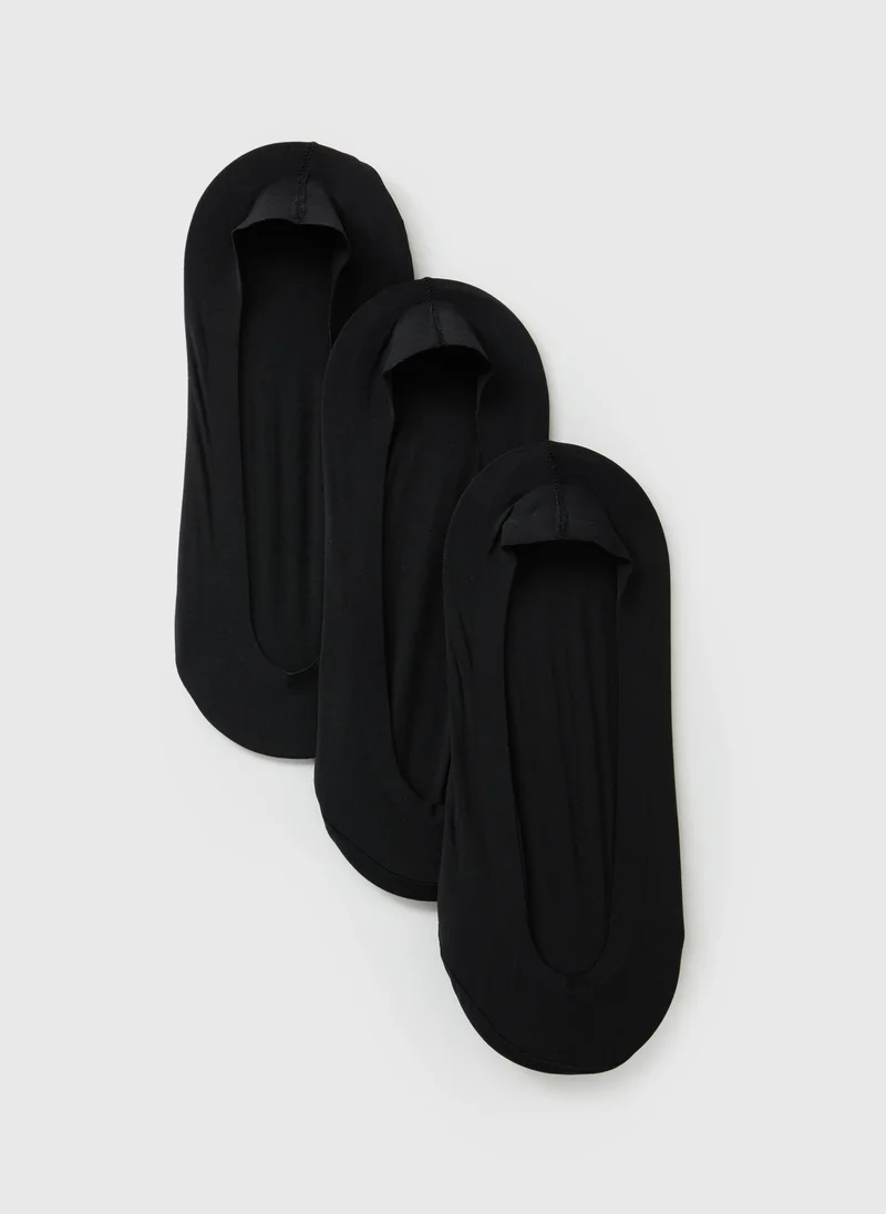 Matalan 3 Pack Black Seamless Footsie Socks
