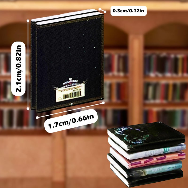LUFEEMGA 200 PCS Book Miniatures Set, Mini Books for Anxiety Bookshelf, Dollhouse Decor, DIY Crafting, Accessories Mini Miniatures Books - Image 2