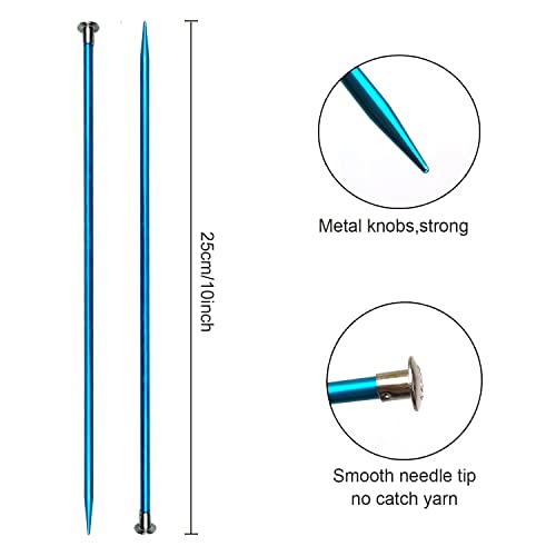 Weabetfu Aluminum Metal Knitting Needle,Colored Straight Single Pointed,10-inch Length for Handmade DIY Knitting,Size US 4(3.5mm),Random Color - Image 3