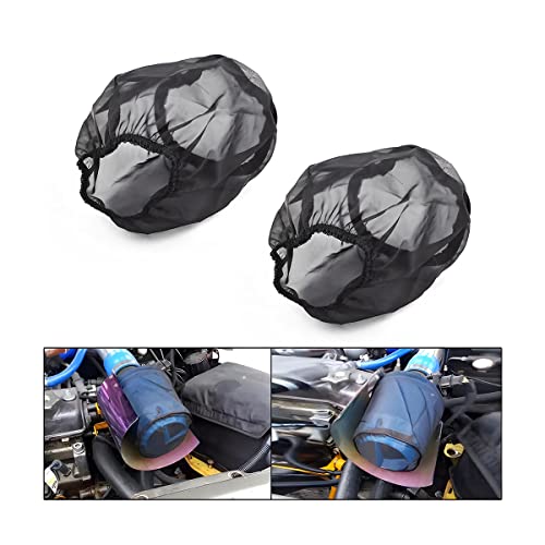 AICEL Air Filter Wrap 2 Pcs Universal Auto Cold Air Filter Protective Dustproof Cover Automotive Air Cleaner Waterproof Rain Sock Wrap for High Flow Air Intake Filters Car Accessories Small
