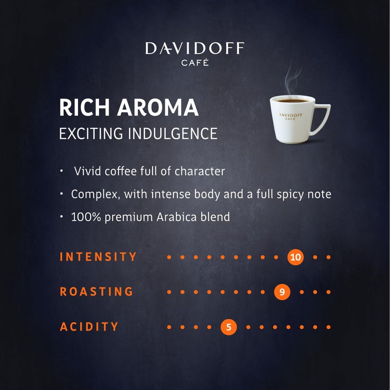 Davidoff Rich Aroma Instant Coffee 10/12 Intensity - 100% Arabica, 3.53 oz 100g, Granule, Glass Bottle - Image 3