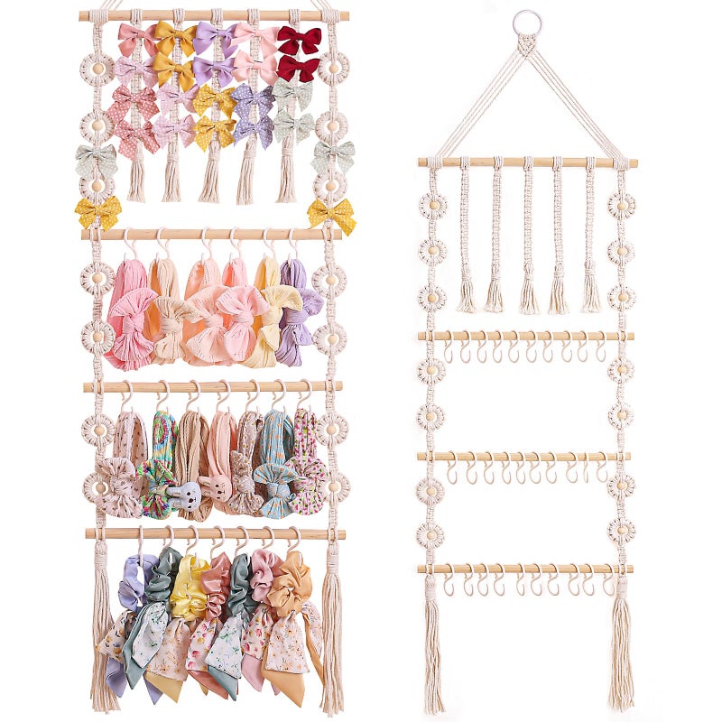 GRDYEAAR Bow Organizer for Girls, Claw Clip Organizer, Bow Hanger for Girls, Baby Girl Nursery Decor, Toddler Hair Accessory Organizerï¼ŒHanging Organizer - Image 1