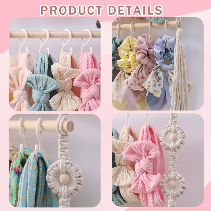 GRDYEAAR Bow Organizer for Girls, Claw Clip Organizer, Bow Hanger for Girls, Baby Girl Nursery Decor, Toddler Hair Accessory Organizerï¼ŒHanging Organizer - Image 5