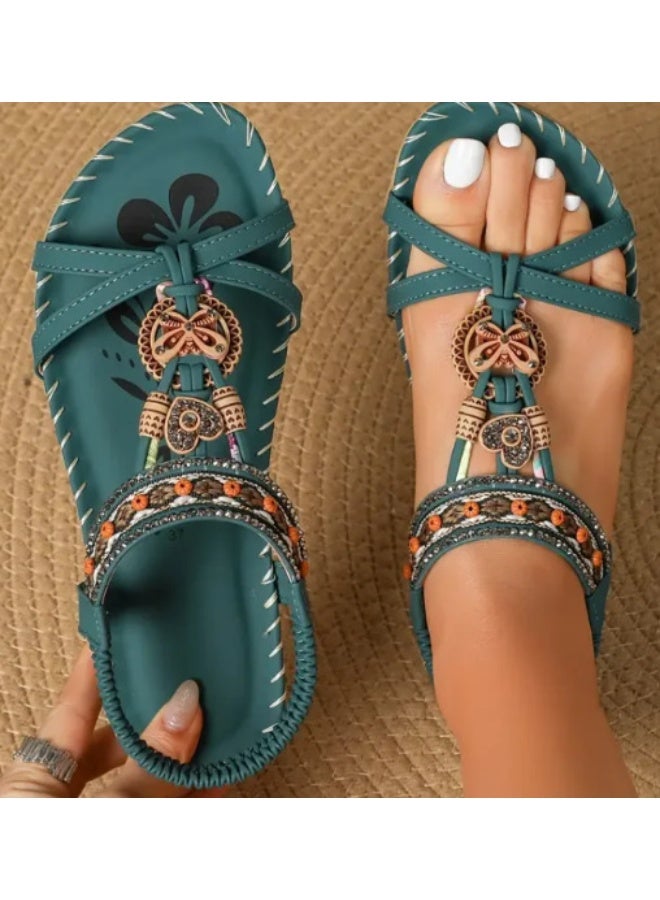 NIBEMINENT Women Summer Sandals Vintage Casual Walking Shoes Party Sandals Woman Beach Women's Shoes Outdoor Female Sandal Women Footwear  - Image 1