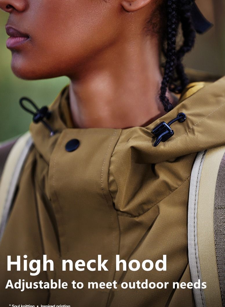 NIBEMINENT Men's Outdoor Waterproof  Hooded Jacket Suitable for Mountain Climbing, Hiking, and Wilderness exploration and Other Outdoor Activities  - Image 3