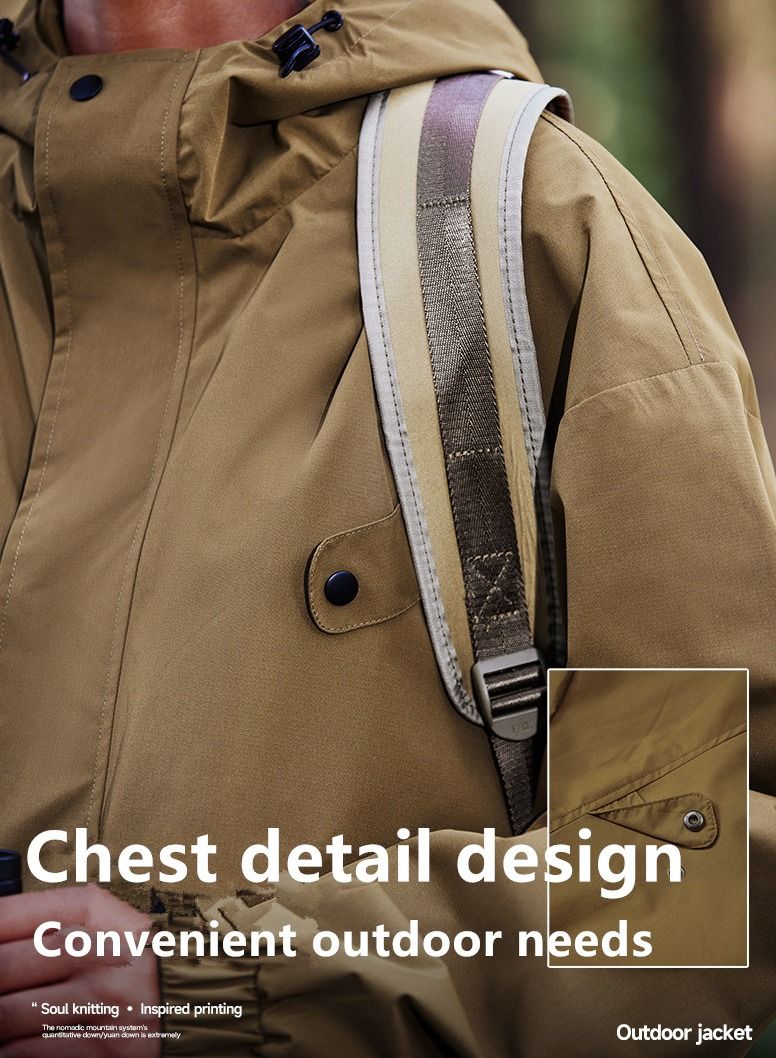 NIBEMINENT Men's Outdoor Waterproof  Hooded Jacket Suitable for Mountain Climbing, Hiking, and Wilderness exploration and Other Outdoor Activities  - Image 5
