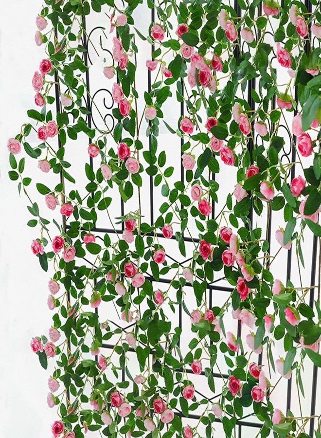 OrgMemory 2PCS x 6FT Bendable Rose Vine, Wildflower Garland, Artificial Rose Vine, Hanging Flower Garland, Pink Rose Garland for Wall Decor Fence Trellis Wedding Room Home Backdrop Decoration - Image 1