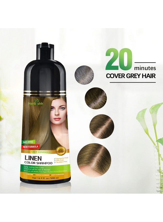 Herbishh Hair Color Shampoo - Magic Gray Hair Dye, Long-Lasting 3-in-1 Coloring Formula, 500ml, Ammonia-Free (Linen) - Image 4