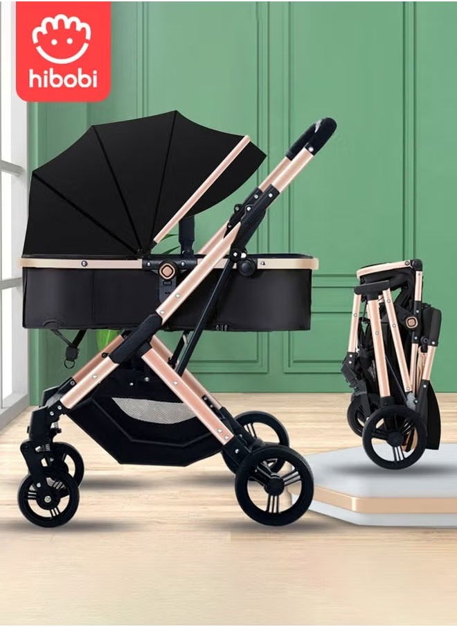 Luxury Reversible High Landscape Lightweight Baby Stroller, Quick Folding, Suitable for 0-6 Years, Anti-Slip & Puncture-Proof Rubber Tires, 60kg Load Capacity, Black Travel Stroller - pzsku/Z48EF15E8397F1C324491Z/45/1741930327/95019671-09f6-4aa1-8552-a831646e4aad