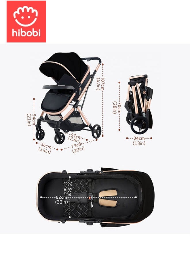 Luxury Reversible High Landscape Lightweight Baby Stroller, Quick Folding, Suitable for 0-6 Years, Anti-Slip & Puncture-Proof Rubber Tires, 60kg Load Capacity, Black Travel Stroller - pzsku/Z48EF15E8397F1C324491Z/45/1741940952/867bf8bc-97f6-46a7-9192-eac367292974