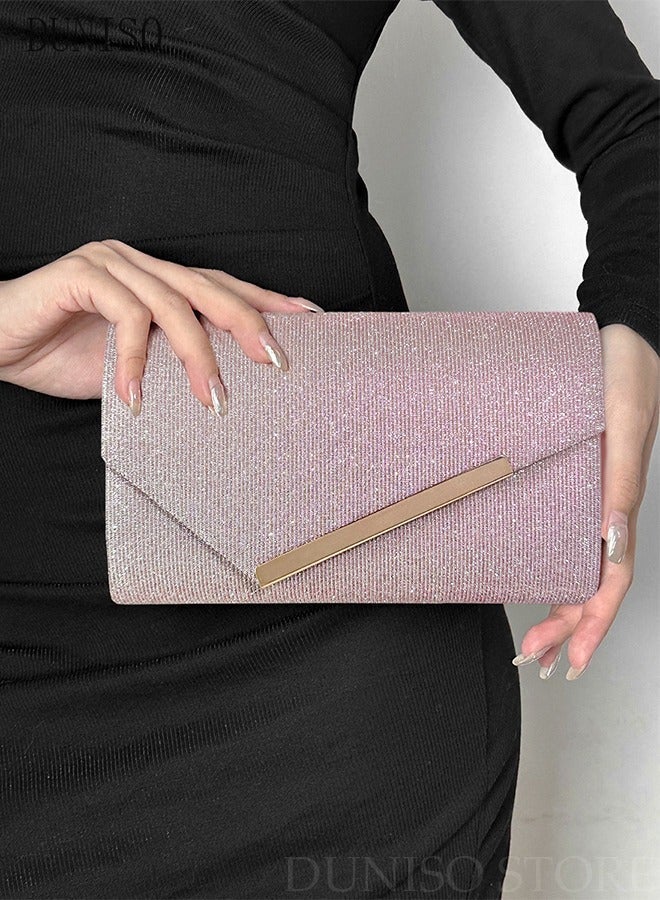 DUNISO Women Shiny Glitter Evening Clutch Crossbody Bag Envelope Handbag Chain Purse for Wedding Formal Cocktail Party - Image 5