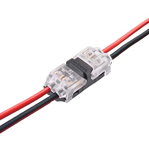Brightfour Low Voltage Wire Connectors, Brightfour 12 Pack Quick Solderless Wire Splice Connector, 2 Way Automotive , Reliable Connection Small Wire Connectors I Type 2 Pins, Fits 20-24 AWG - Image 1