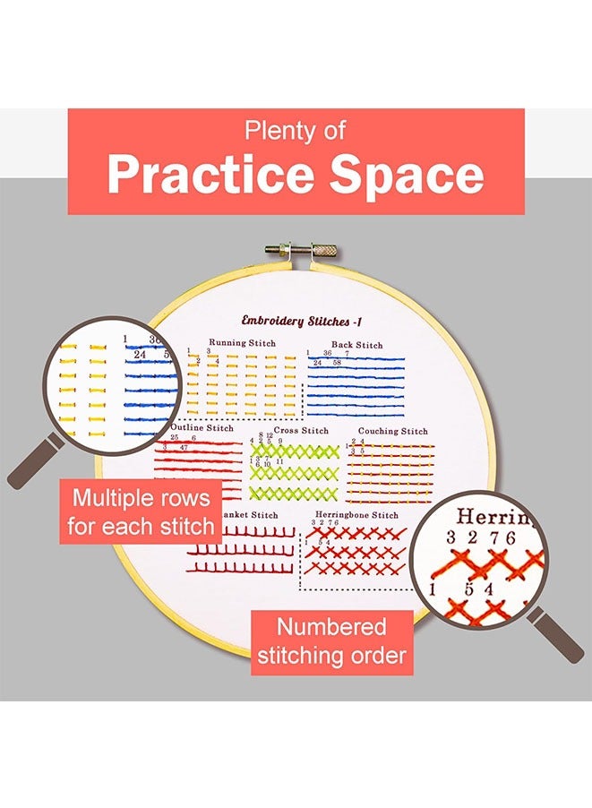 Muyixin طقم ممارسة غرز التطريز 4 مجموعات، طقم تطريز للمبتدئين مع أنماط التطريز، أطقم تطريز يدوي للبالغين والأطفال - Image 2