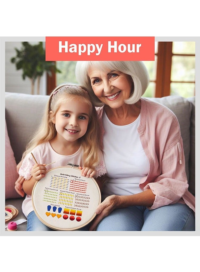 Muyixin طقم ممارسة غرز التطريز 4 مجموعات، طقم تطريز للمبتدئين مع أنماط التطريز، أطقم تطريز يدوي للبالغين والأطفال - Image 5