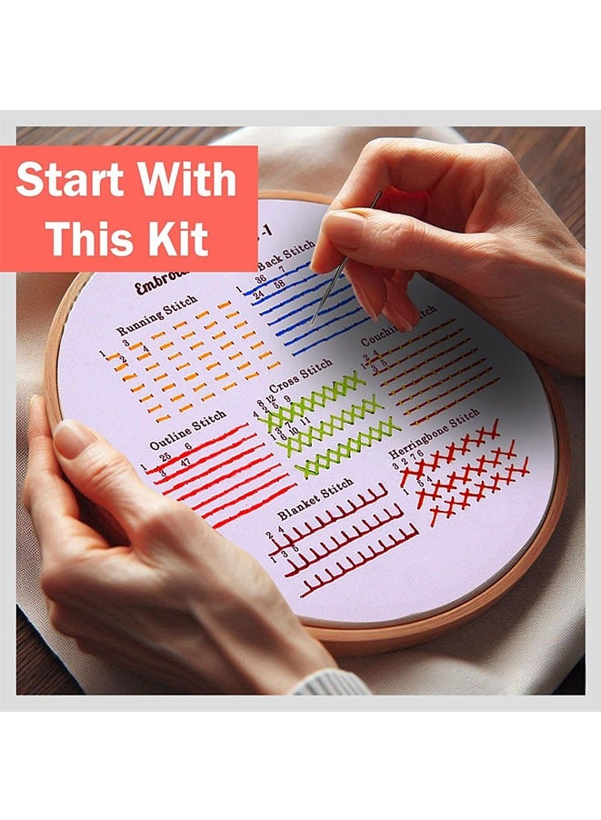 Muyixin طقم ممارسة غرز التطريز 4 مجموعات، طقم تطريز للمبتدئين مع أنماط التطريز، أطقم تطريز يدوي للبالغين والأطفال - Image 4