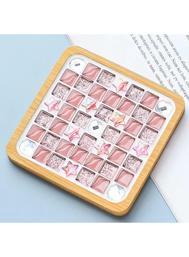 Mordely Mosaic Tiles DIY Kit Cup Mat Mosaic Crafts Materials Pack with Mosaic Bulk and Bamboo Base for Colorful Decoration - Image 2