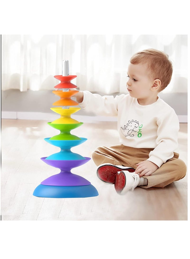 Zikra Stacking Toys for Toddlers 1-3 Educational Spinning Toys for Toddlers 1-3, Autism Sensory Toys Montessori Baby Stacking Toys - Image 5