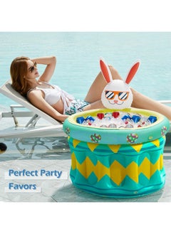 Jasonwell Inflatable Pool Party Cooler - Easter Bunny Ice Bucket Luau Hawaiian Tropical Beach Themed Birthday Easter Party Decorations Favors Supplies Decor Blow Up Drink Cooler Outdoor Kids Adults  - Image 2