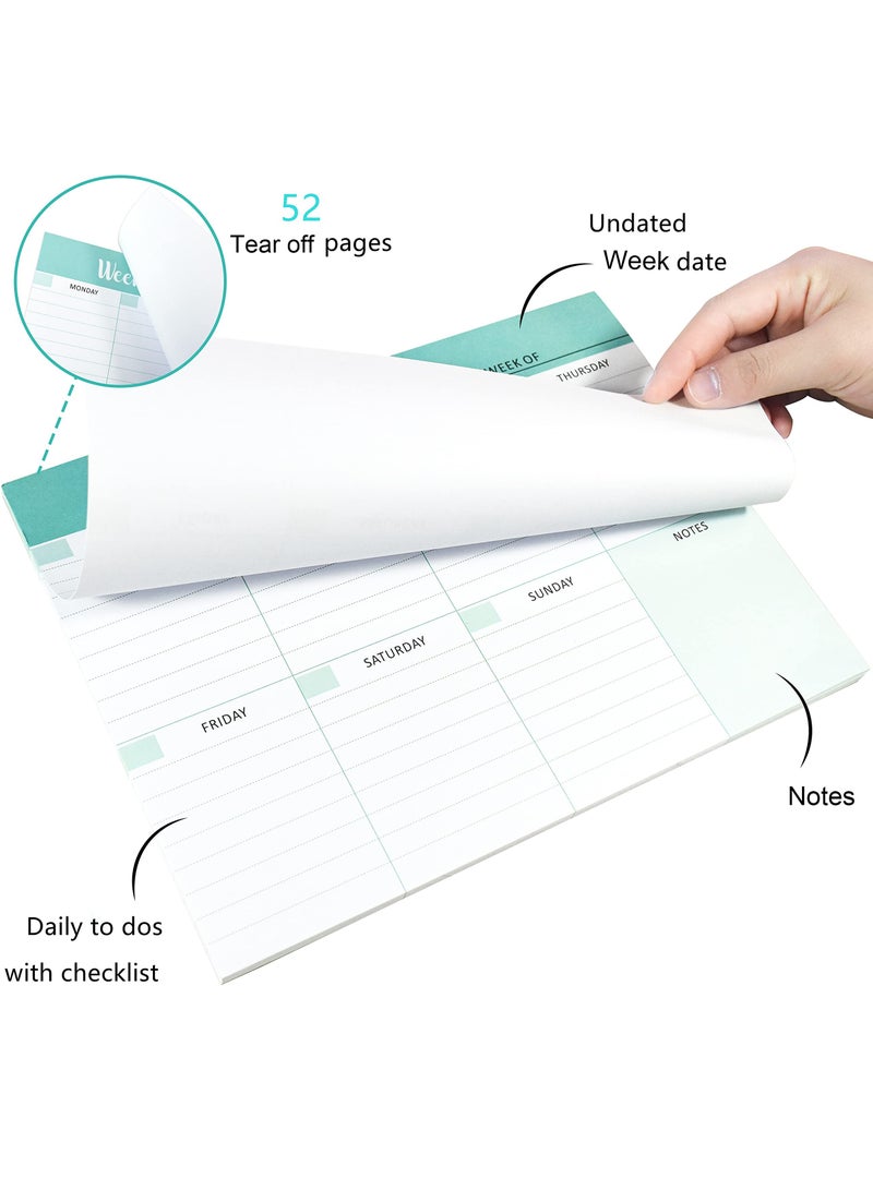 KASTWAVE Weekly Planner Notepad - 7" x 10" Weekly Pad Organizers Habit Tracker Journal for Man & Women, 52 Sheets, 100gsm Paper, Undated Weekly To Do List Notepad with Your Life, Teal - Image 5