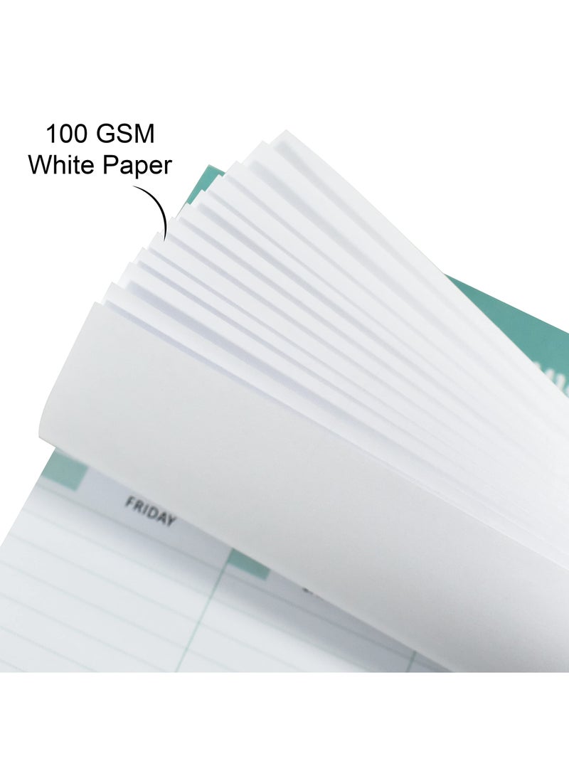 KASTWAVE Weekly Planner Notepad - 7" x 10" Weekly Pad Organizers Habit Tracker Journal for Man & Women, 52 Sheets, 100gsm Paper, Undated Weekly To Do List Notepad with Your Life, Teal - Image 3