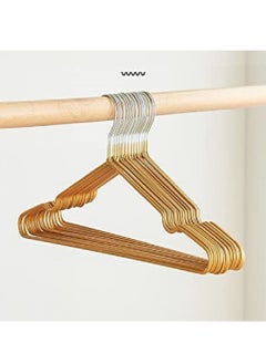 Red Dot Gift 50-Piece Gold Metal Hangers Shirt Hangers Wire Hangers 40cm Strong Anti-Slip Hangers Space Saving Rubber Coated and  Heavy Duty Hangers  - Image 1