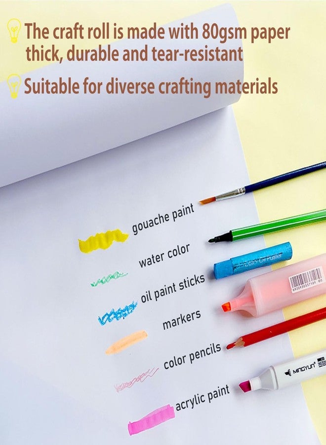 XDONEF Wooden Tabletop Paper Roll Dispenser with Paper Roll 11.4inx98.4ft and Pencil Cups Craft Paper Roll Holder Art Paper Roll Dispenser for Kids Desktop Easel for Drawing - Image 5